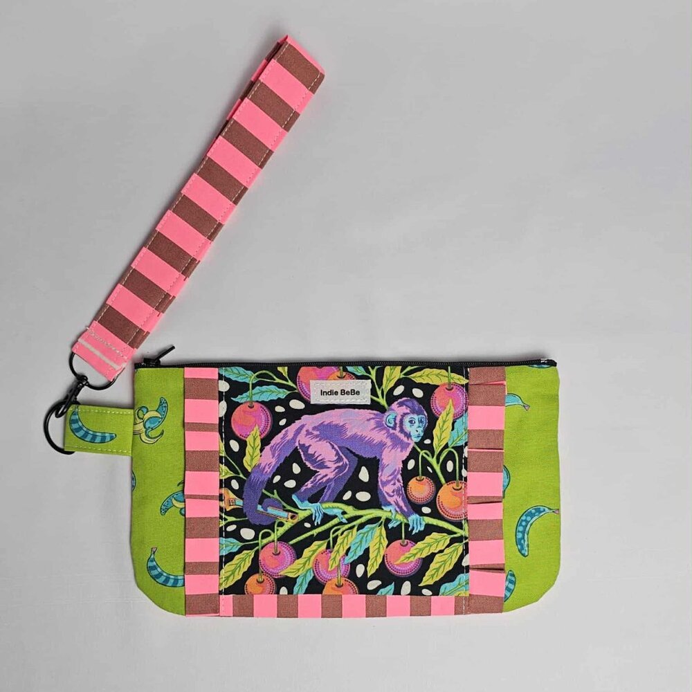 Tula Pink Monkey Wristlet Wallet Purse: Gift for Women